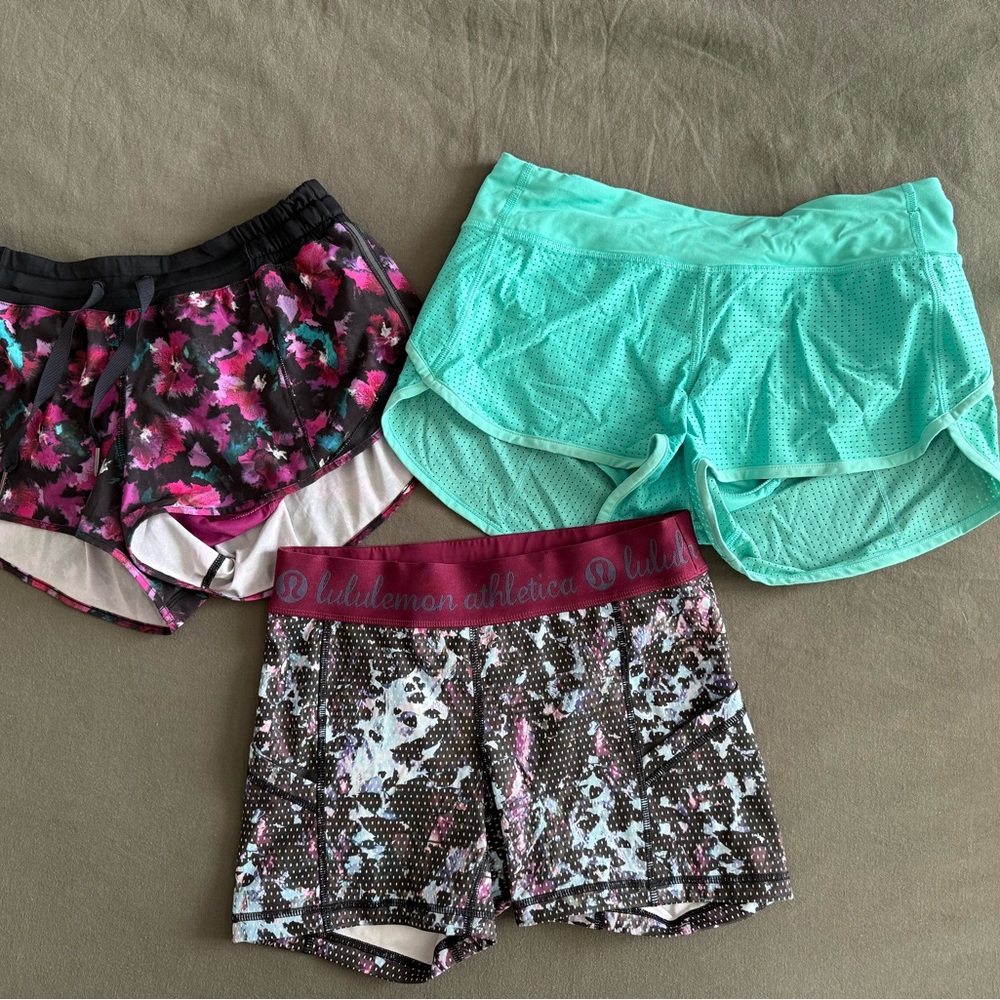 lululemon athletica Women's Athletic Shorts - Black, Teal, Multicolor